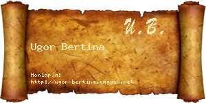 Ugor Bertina névjegykártya